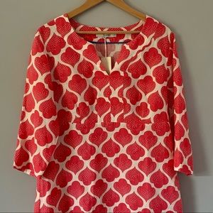 Boden Pink & White Linen Dress